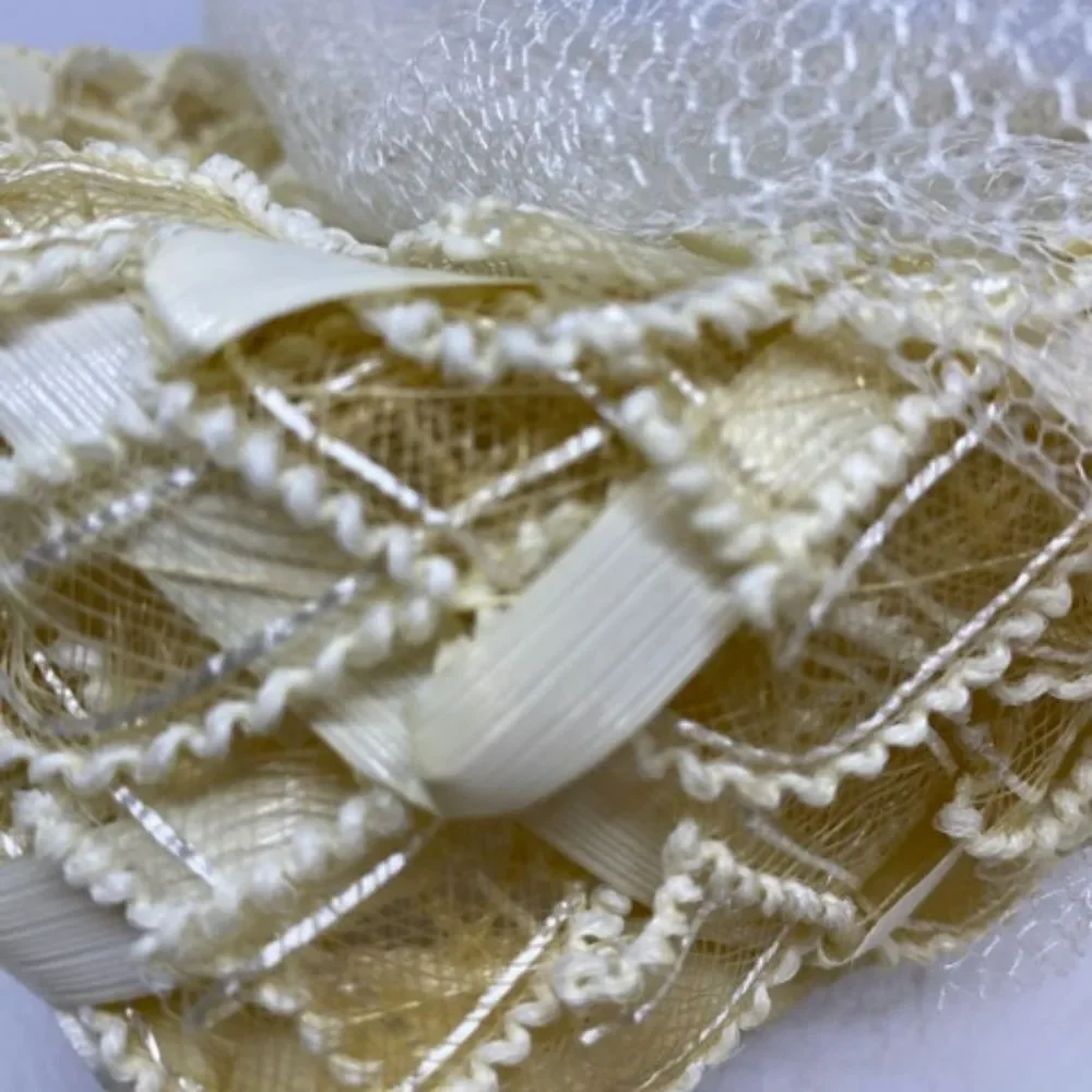 Vintage Cream & White Hat with Mesh